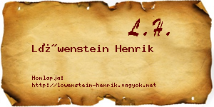 Löwenstein Henrik névjegykártya